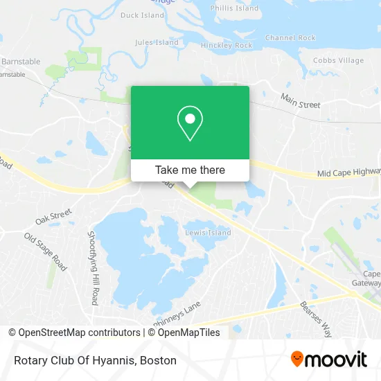 Rotary Club Of Hyannis map