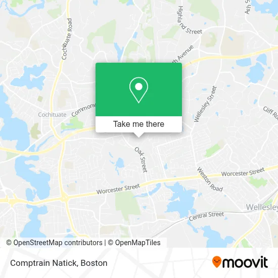 Comptrain Natick map