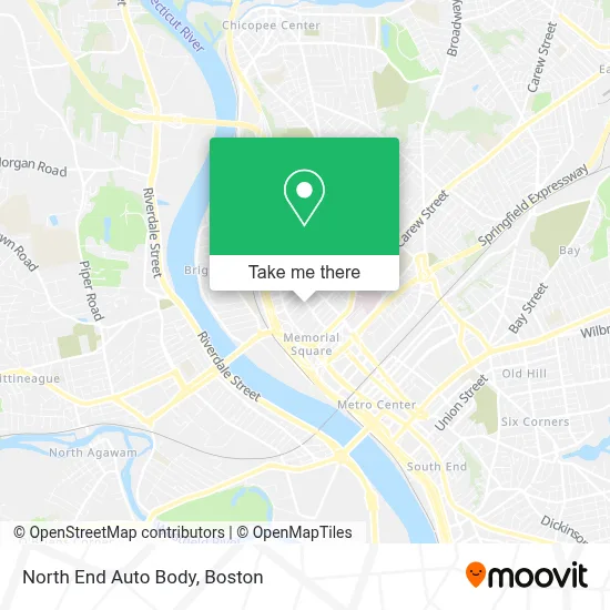 North End Auto Body map