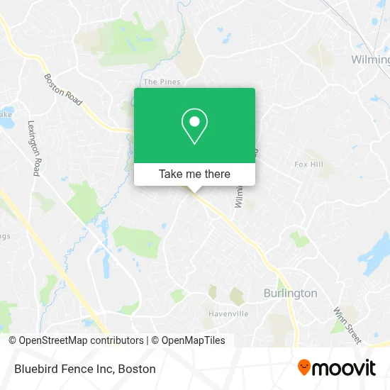 Bluebird Fence Inc map