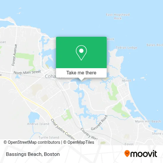 Bassings Beach map