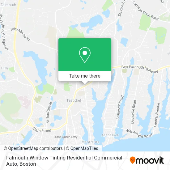 Falmouth Window Tinting Residential Commercial Auto map