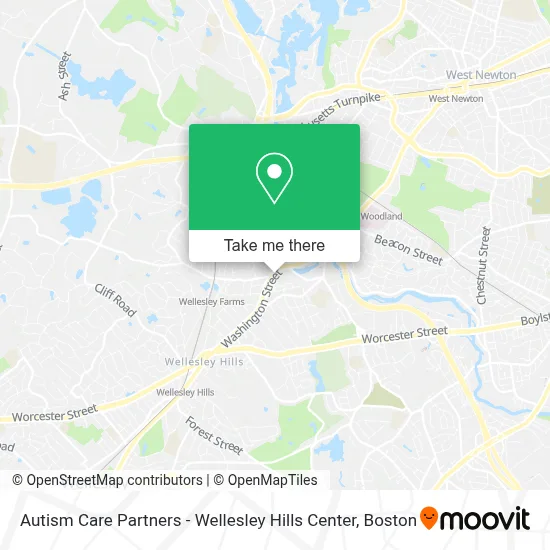 Autism Care Partners - Wellesley Hills Center map