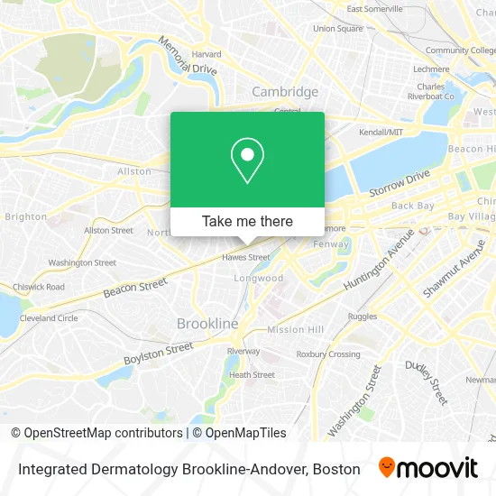 Integrated Dermatology Brookline-Andover map