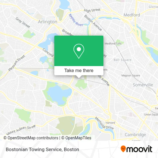 Bostonian Towing Service map