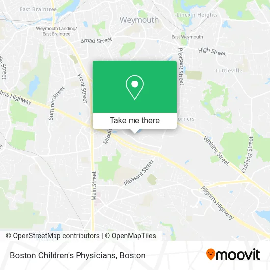 Boston Children's Physicians map
