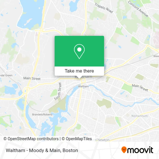 Waltham - Moody & Main map