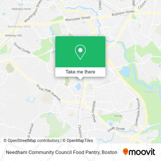 Needham Community Council Food Pantry map