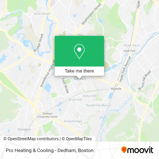 Pro Heating & Cooling - Dedham map