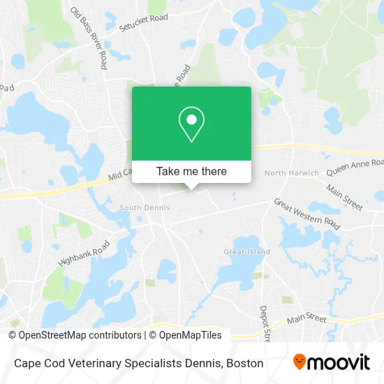 Cape Cod Veterinary Specialists Dennis map