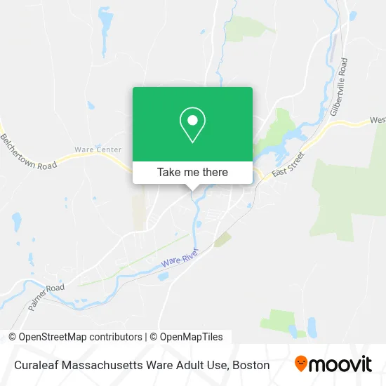 Curaleaf Massachusetts Ware Adult Use map