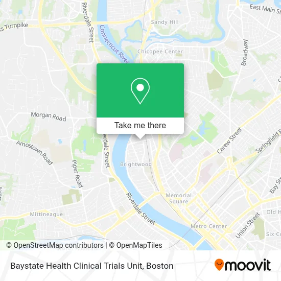Baystate Health Clinical Trials Unit map