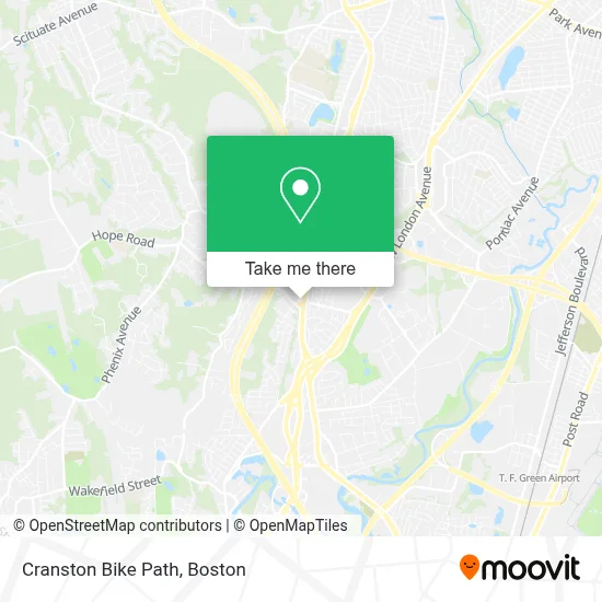 Cranston Bike Path map