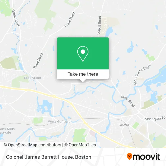 Colonel James Barrett House map