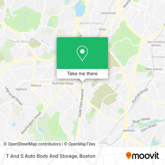 T And S Auto Body And Storage map