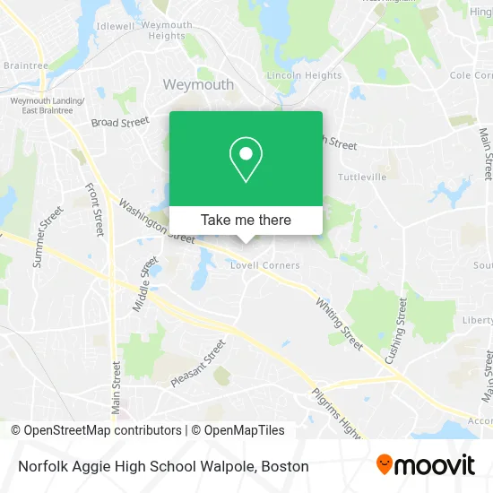 Norfolk Aggie High School Walpole map