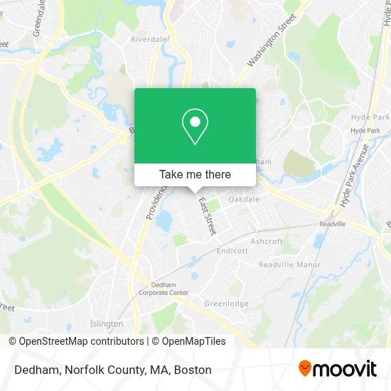Dedham, Norfolk County, MA map