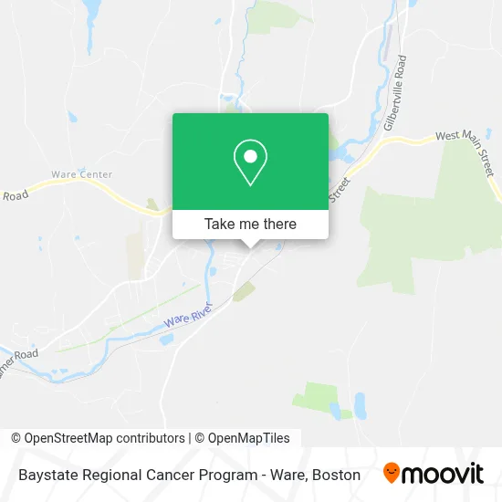 Baystate Regional Cancer Program - Ware map