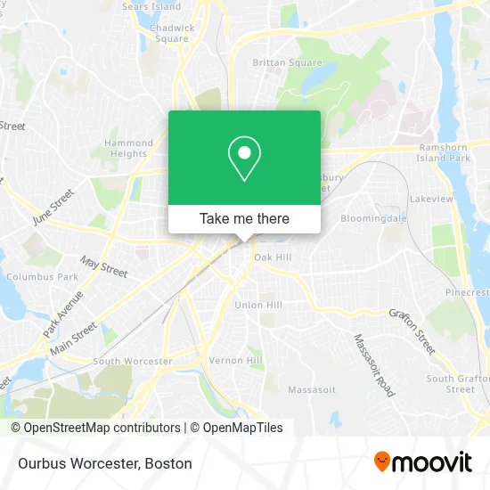 Ourbus Worcester map