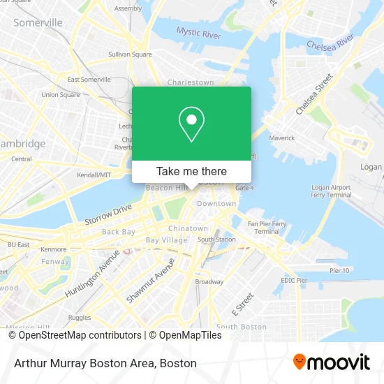 Arthur Murray Boston Area map