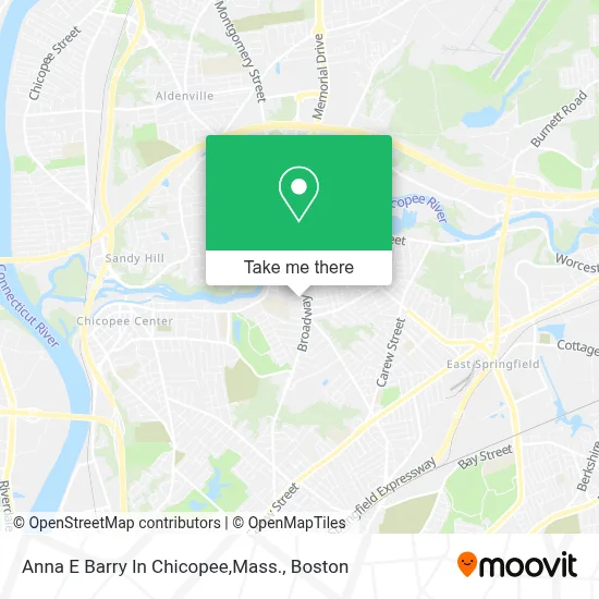 Anna E Barry In Chicopee,Mass. map