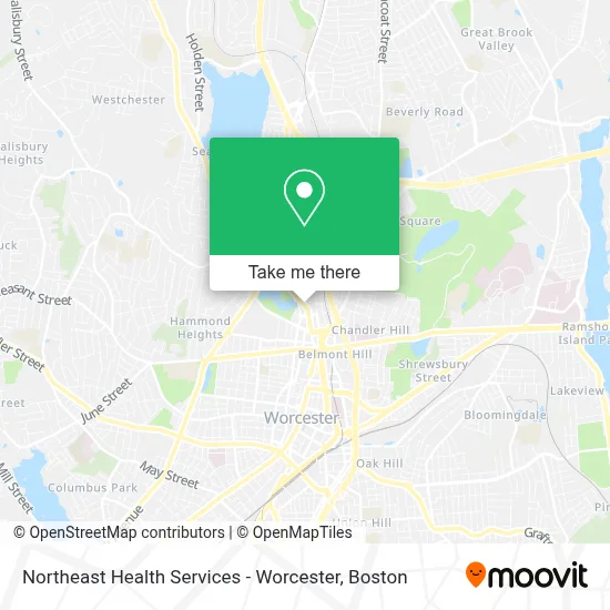 Northeast Health Services - Worcester map