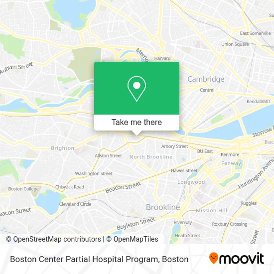 Boston Center Partial Hospital Program map