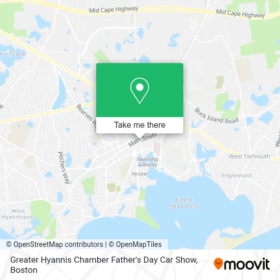 Greater Hyannis Chamber Father's Day Car Show map