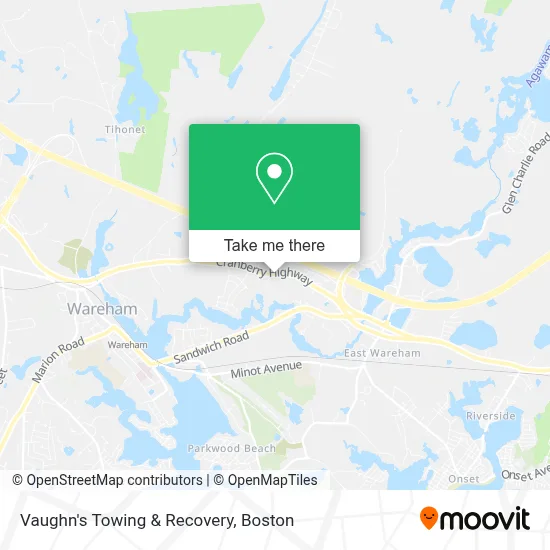 Vaughn's Towing & Recovery map
