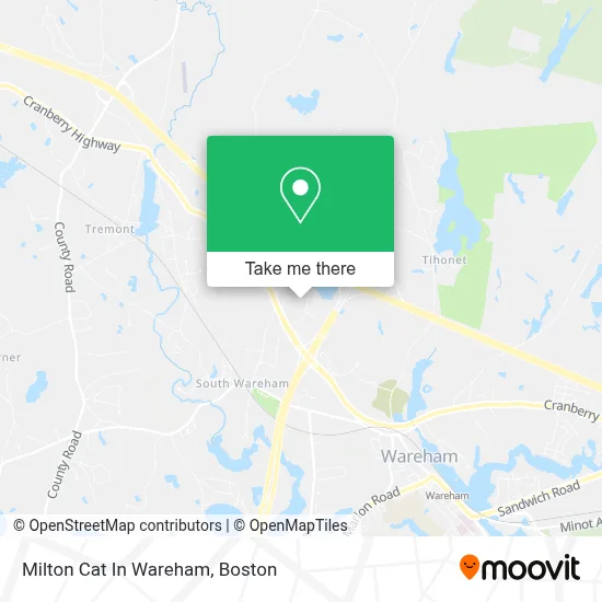 Milton Cat In Wareham map