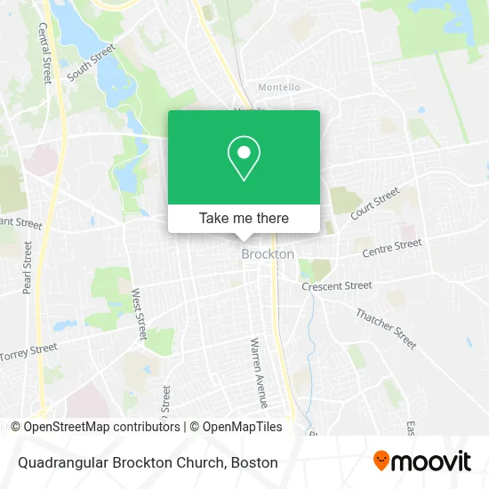 Quadrangular Brockton Church map