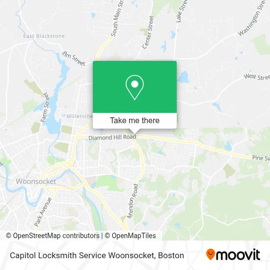 Capitol Locksmith Service Woonsocket map