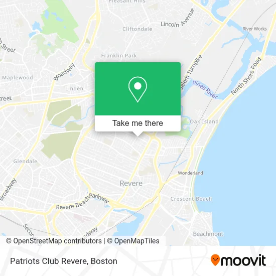 Patriots Club Revere map