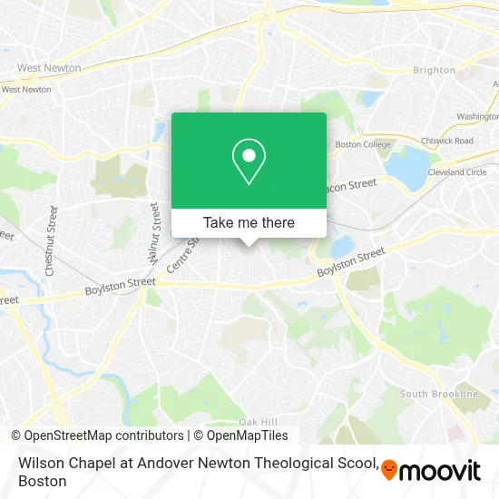 Wilson Chapel at Andover Newton Theological Scool map