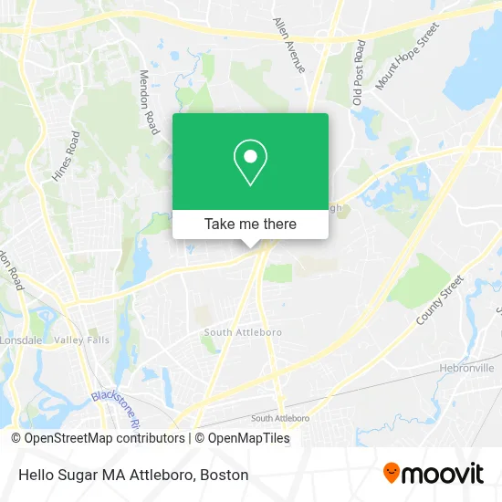 Hello Sugar MA Attleboro map