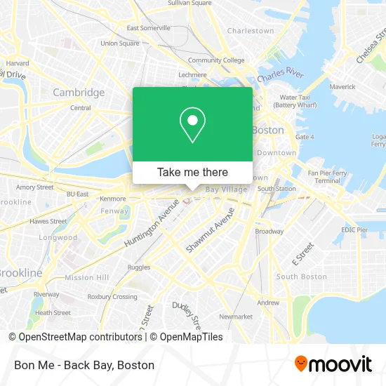 Bon Me - Back Bay map