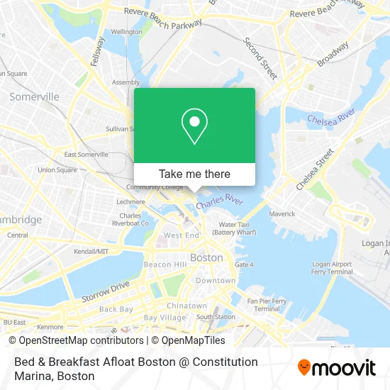 Bed & Breakfast Afloat Boston @ Constitution Marina map