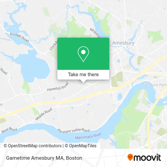 Gametime Amesbury MA map