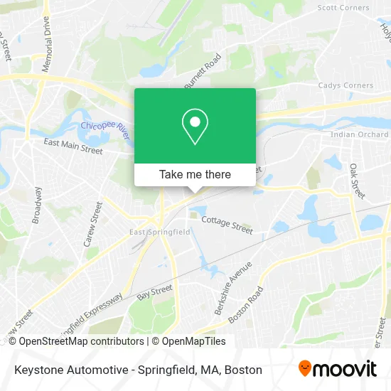 Keystone Automotive - Springfield, MA map