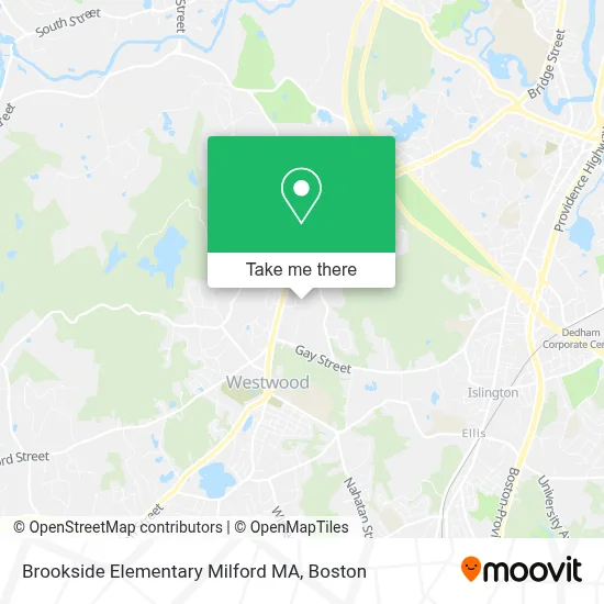 Brookside Elementary Milford MA map