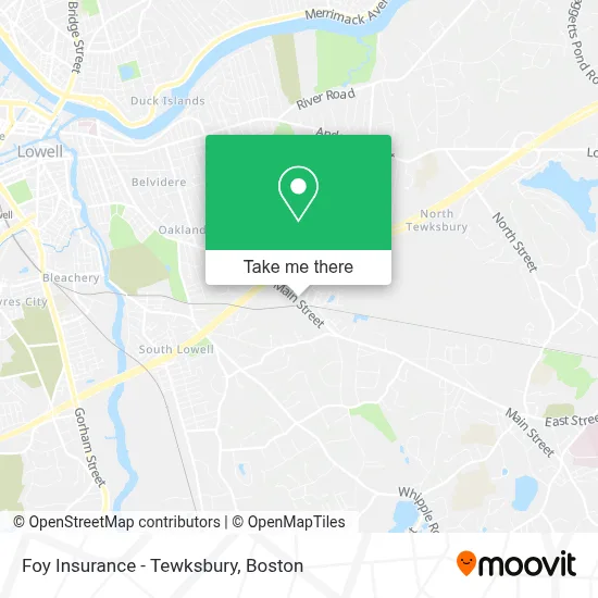 Foy Insurance - Tewksbury map