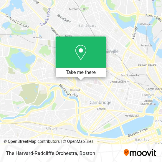 The Harvard-Radcliffe Orchestra map