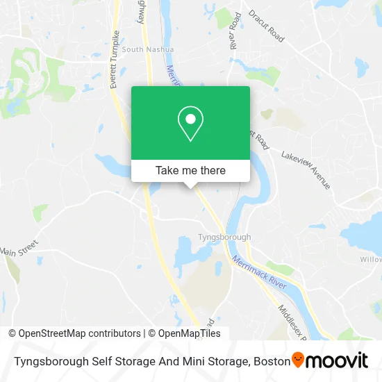 Tyngsborough Self Storage And Mini Storage map