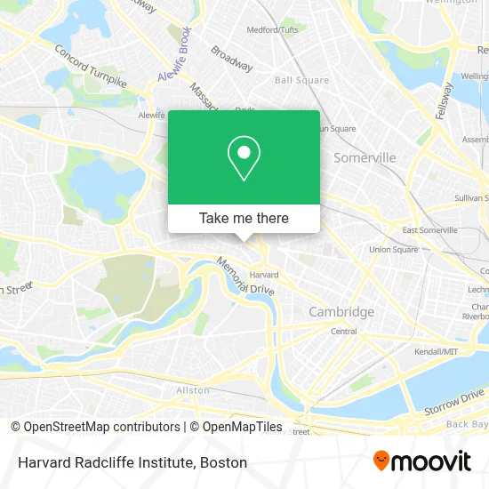 Harvard Radcliffe Institute map