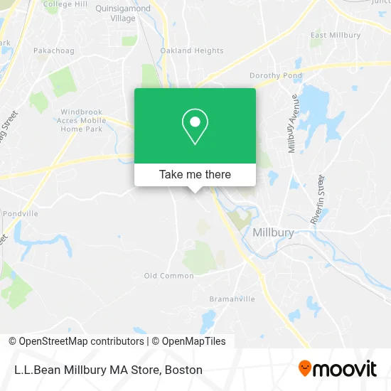 L.L.Bean Millbury MA Store map
