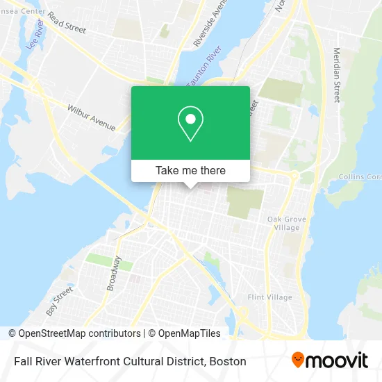 Fall River Waterfront Cultural District map