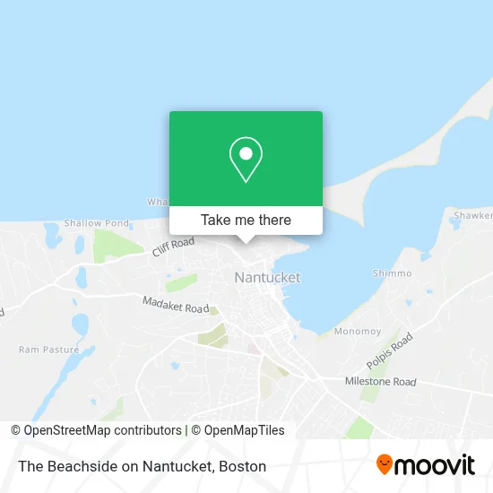 The Beachside on Nantucket map