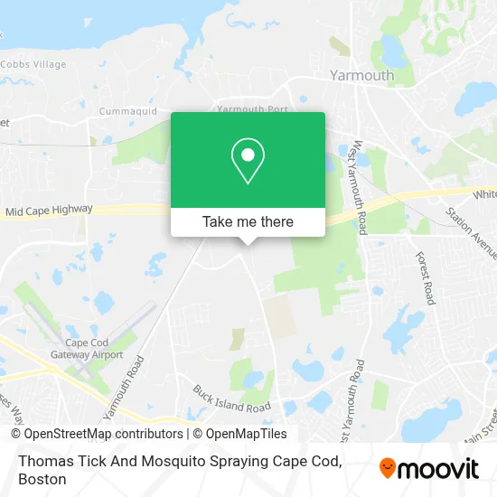 Thomas Tick And Mosquito Spraying Cape Cod map