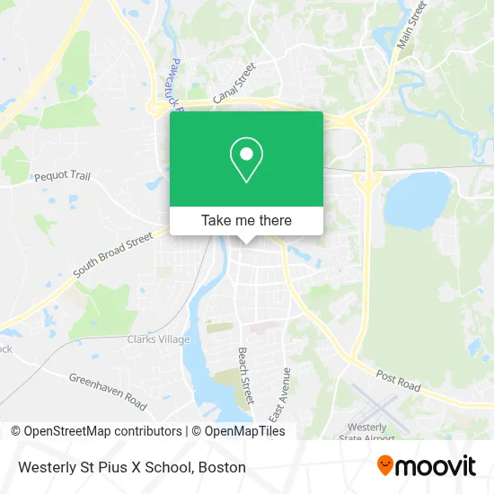 Westerly St Pius X School map