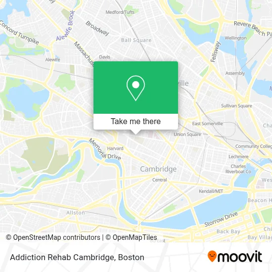 Addiction Rehab Cambridge map